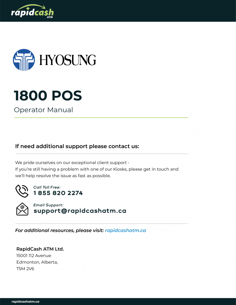 Hyosung 1800 POS Manual